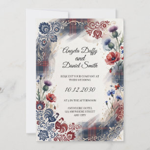 Scottish Italian Heritage Wedding Invitation