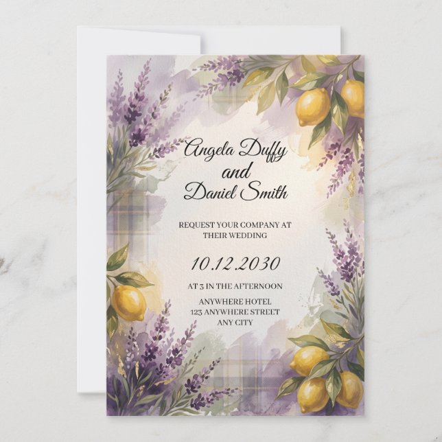 Scottish Italian Heritage Wedding Invitation (Front)
