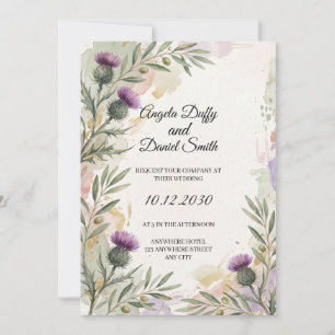 Scottish Italian Heritage Wedding Invitation