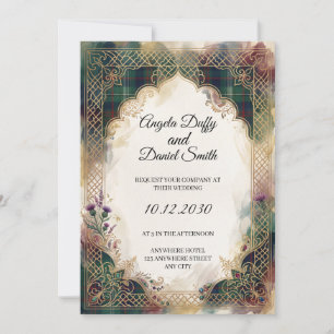 Scottish Italian Heritage Wedding Invitation