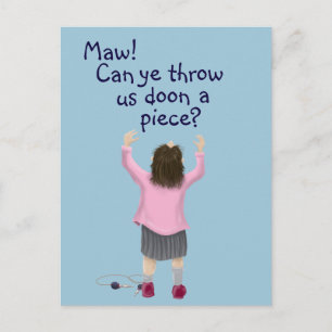 Scottish ‘jeely piece’ kid postcard