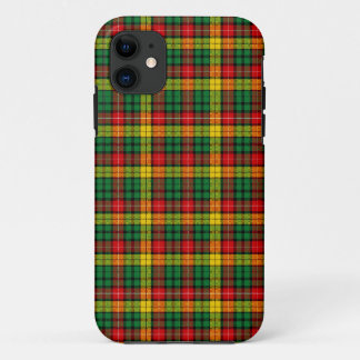 Scottish kilt tartan red green yellow buchanan iPhone 11 case