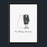 Scottish Kilt Wedding Invitation - Green<br><div class="desc">A cute wedding invitation featuring a Scottish bride and groom with green accessories. Please message me if you need help customizing this design.Matching stationery-</div>