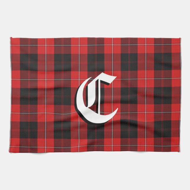 Scottish Kitchen Clan Cunningham Tartan Plaid Towel (Horizontal)
