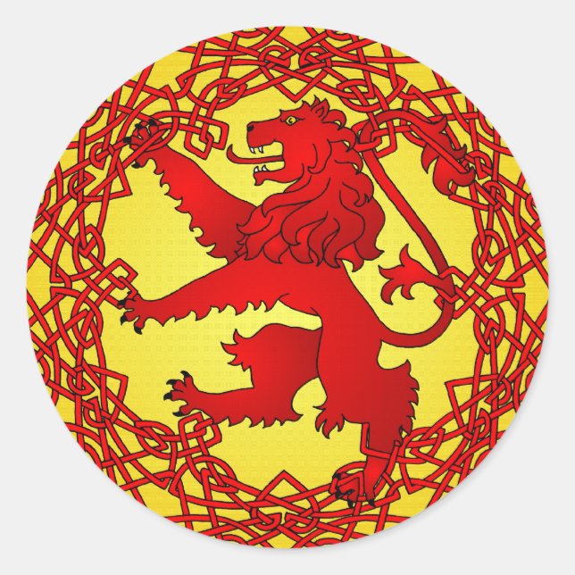Scottish Lion Classic Round Sticker (Front)