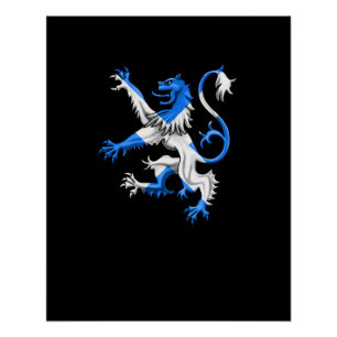 Scottish Lion In St. Andrew’s Colours Poster