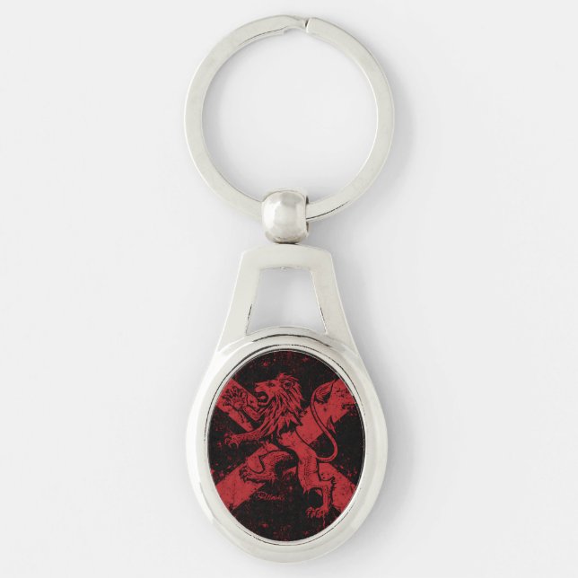 Scottish Lion Rampant Key Ring | Red & Black Salti (Front)