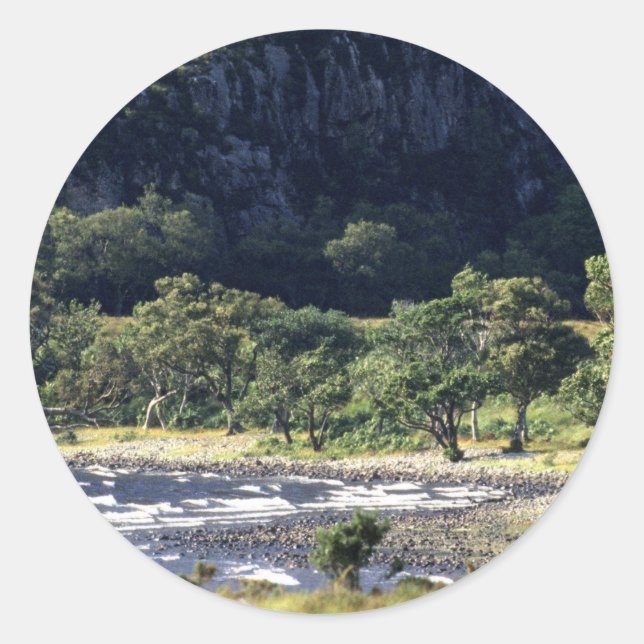 Scottish Loch Classic Round Sticker (Front)