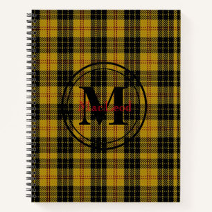 Scottish MacLeod Clan Tartan Monogram/Name Notebook
