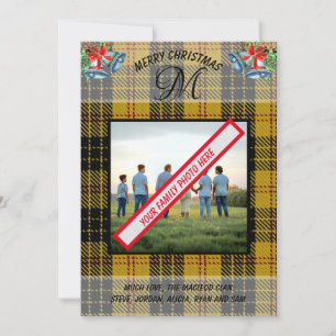 Scottish MacLeod Clan's Yellow Tartan Xmas Card 