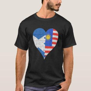 Scottish Malaysian Flag Heart T-Shirt