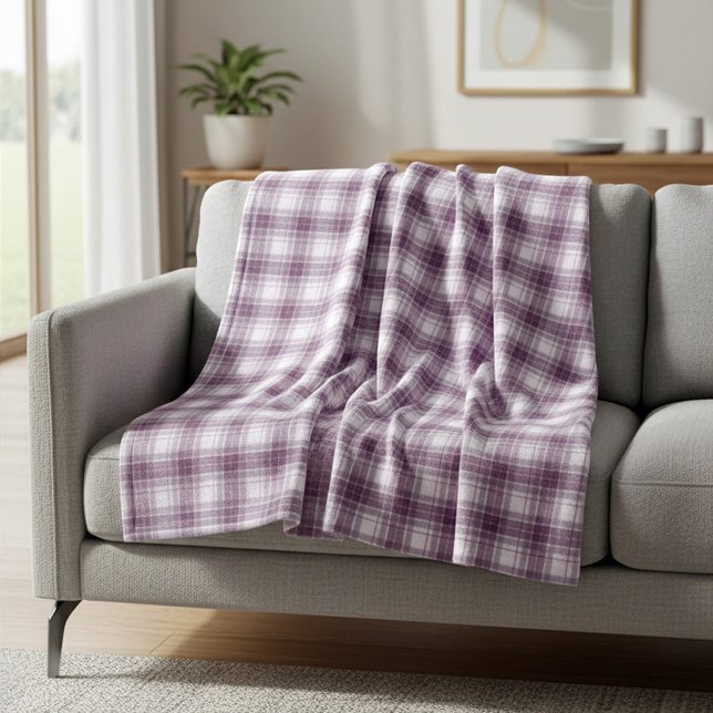 Scottish Mauve Heritage Plaid Fleece Blanket (Creator Uploaded)