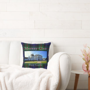 Scottish Murray Clan Blair Castle Tartan Throw Pillow