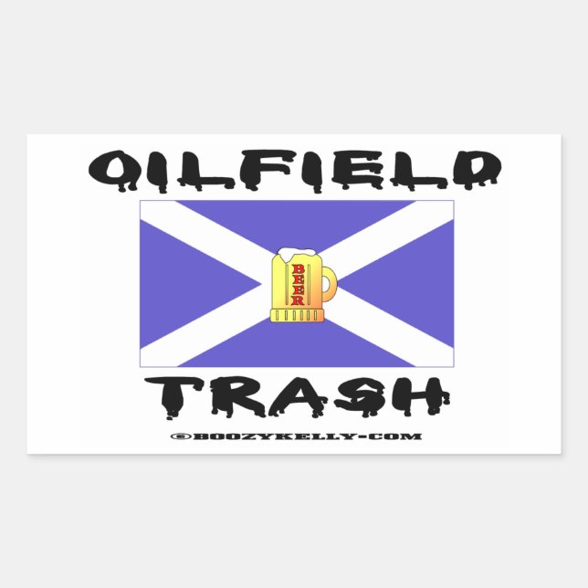 Scottish Oil Field Trash,Saltire,Beer Mug,Oil,Gas Sticker (Front)