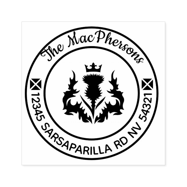 Scottish Personalized Thistle Rubber Stamp (Imprint)