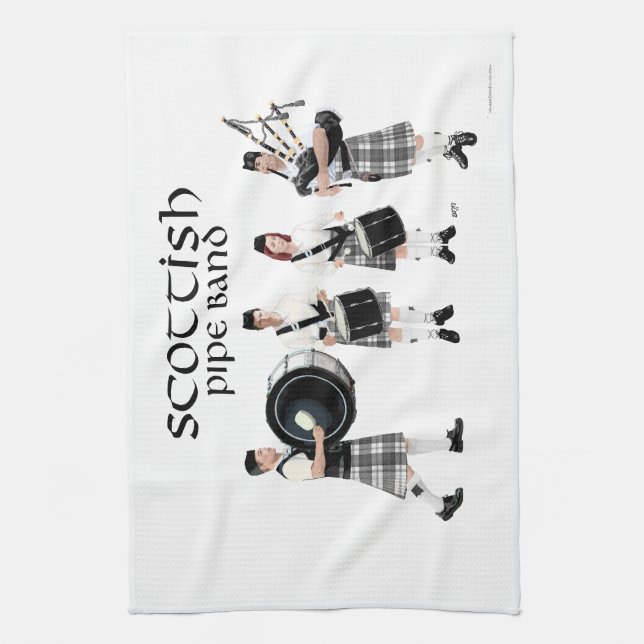 Scottish Pipe Band Kitchen Towel (Vertical)