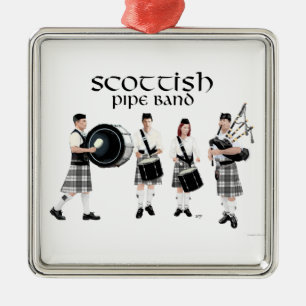 Scottish Pipe Band Metal Ornament