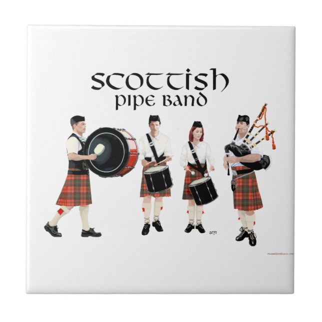 Scottish Pipe Band - Red Kilts Tile (Front)