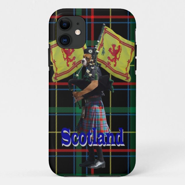 Scottish piper on tartan Case-Mate iPhone case (Back)