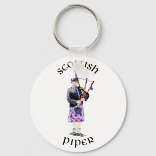 Scottish Piper - Purple Keychain