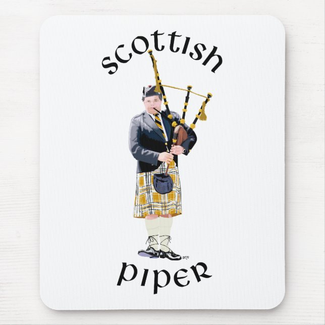 Scottish Piper - Tan Kilt Mouse Pad (Front)