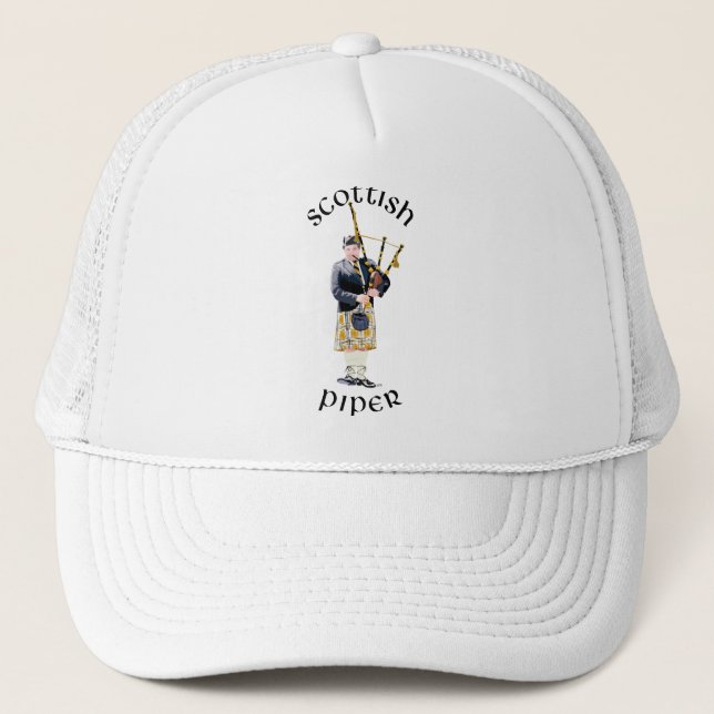 Scottish Piper - Tan Kilt Trucker Hat (Front)