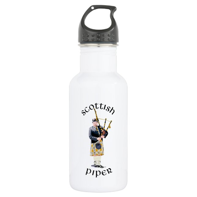 Scottish Piper - Tan Plaid 532 Ml Water Bottle (Front)