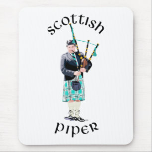 Scottish Piper - Turquoise Mouse Pad