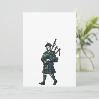 Scottish Piper With Bagpipes Invitation