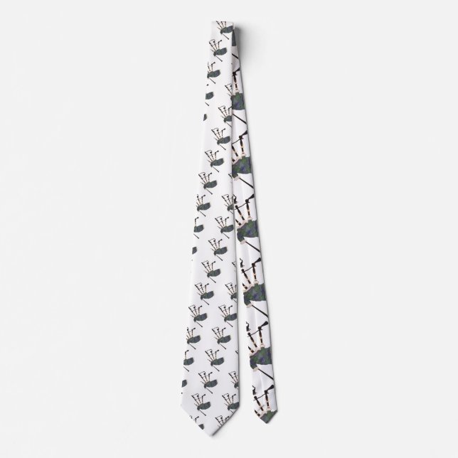 scottish plaid bagpipes tie (Front)