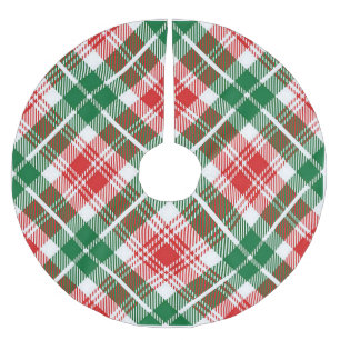 Scottish Plaid Design Christmas Brushed Polyester Tree Skirt
