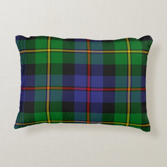 Scottish Plaid Pattern Accent Pillow (Back)