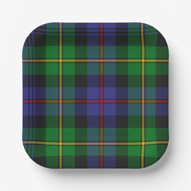 Scottish Plaid Pattern Paper Plate (Front)