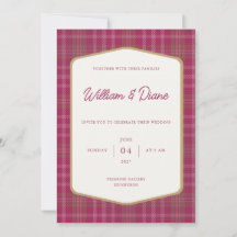 Scottish Primrose Tartan Invitation
