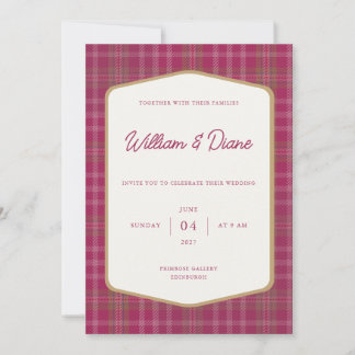 Scottish Primrose Tartan Invitation
