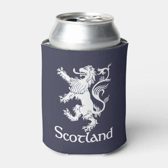 Scottish Rampant Lion Navy Blue Can Cooler (Can Front)