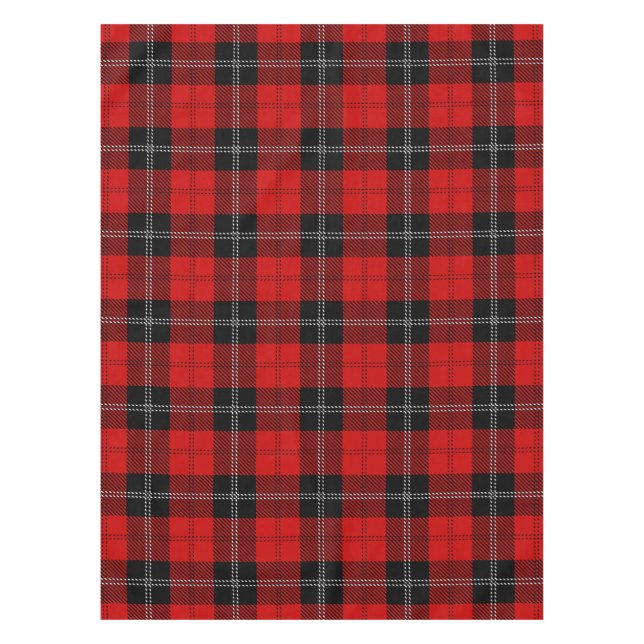 Scottish Red And Black Tartan Tablecloth (Front)