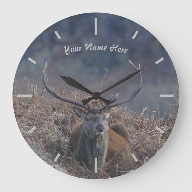 Scottish Red Deer Stag Large Clock (Front)