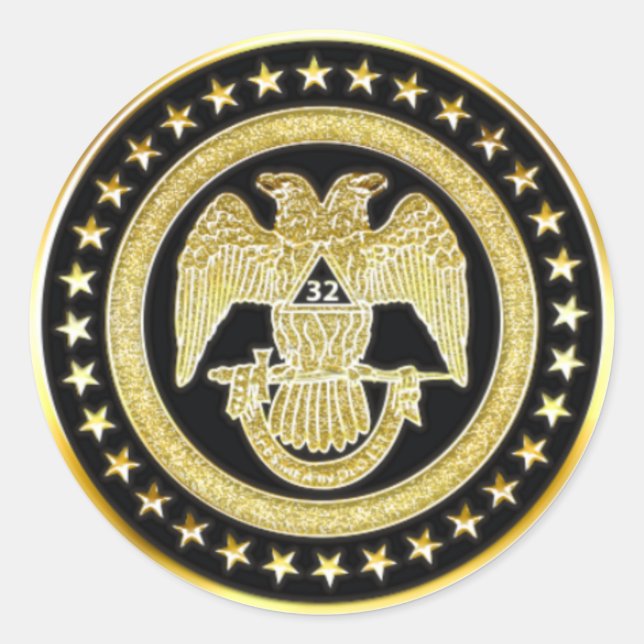 Scottish Rite 32 Classic Round Sticker (Front)
