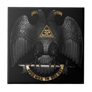 Scottish Rite 32 Degree Mason Eagle Tile