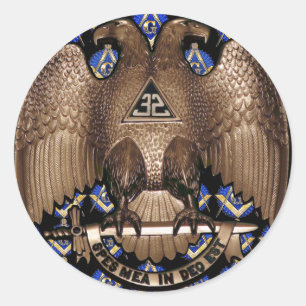 Scottish Rite Square & Compass Black Classic Round Sticker