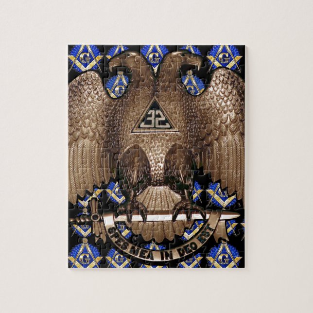 Scottish Rite Square & Compass Black Jigsaw Puzzle (Vertical)