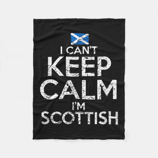 Scottish Roots Scotland Scots Can't Keep Calm Funn Fleece Blanket (Front)