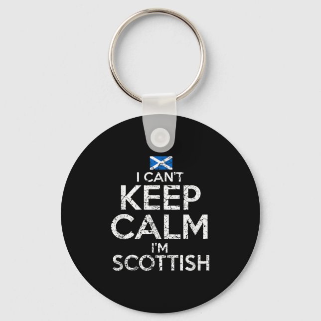Scottish Roots Scotland Scots Can't Keep Calm Funn Keychain (Front)