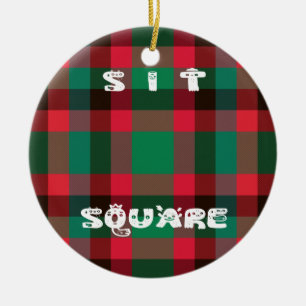 Scottish Royal Chequered Tartan Plaid with Text Ceramic Ornament