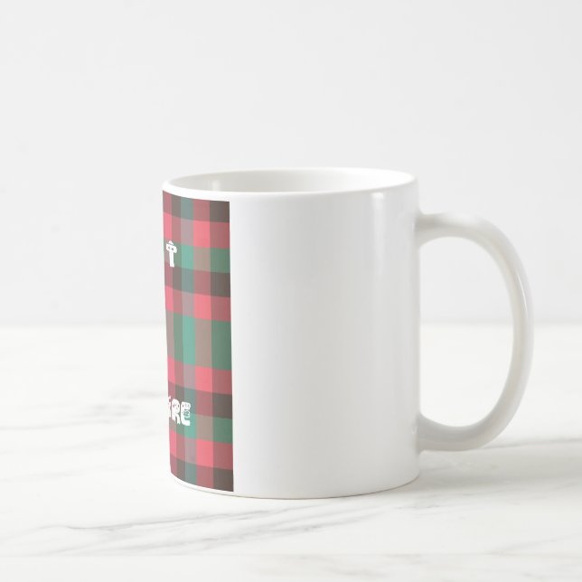 Scottish Royal Chequered Tartan Plaid with Text Coffee Mug (Right)