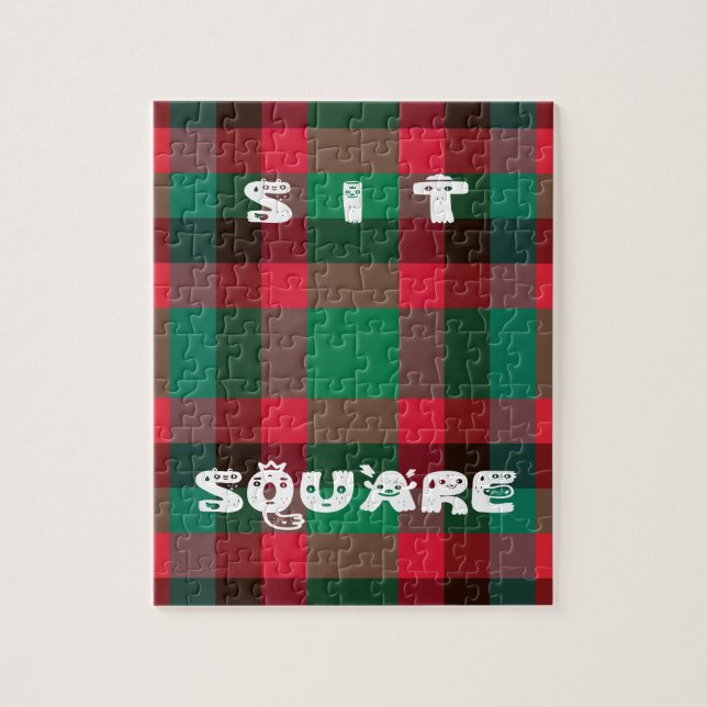 Scottish Royal Chequered Tartan Plaid with Text Jigsaw Puzzle (Vertical)