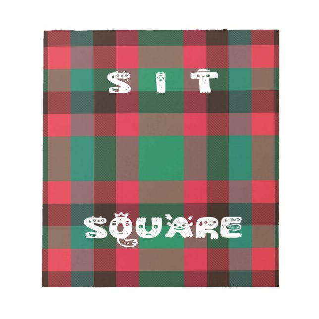 Scottish Royal Chequered Tartan Plaid with Text Notepad (Front)