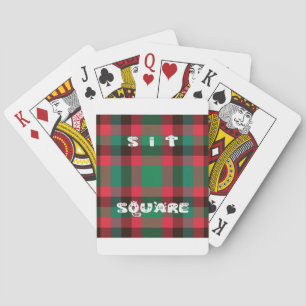 Scottish Royal Chequered Tartan Plaid with Text Playing Cards