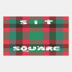 Scottish Royal Chequered Tartan Plaid with Text Sticker